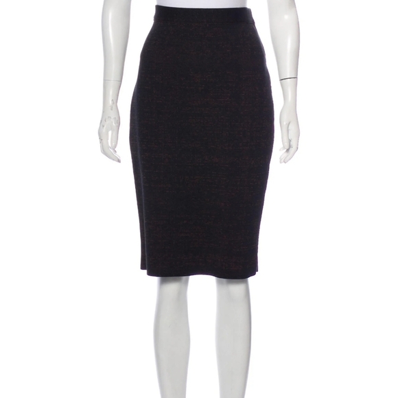 GIVENCHY Authenticated Pencil Skirt Black With Metallic Flecks - Picture 1 of 8